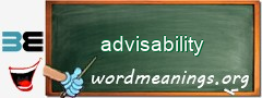 WordMeaning blackboard for advisability